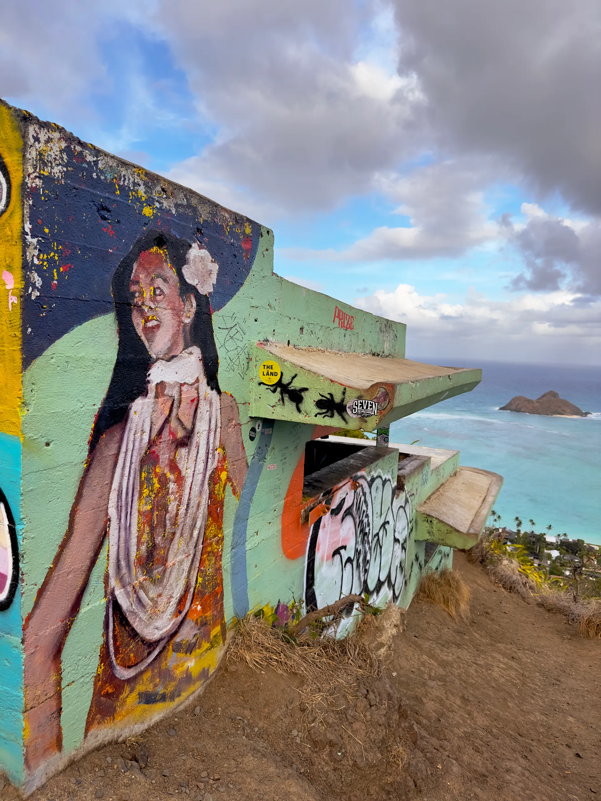 Graffiti on the side of one of the Lanikai Pillboxes on O'ahu