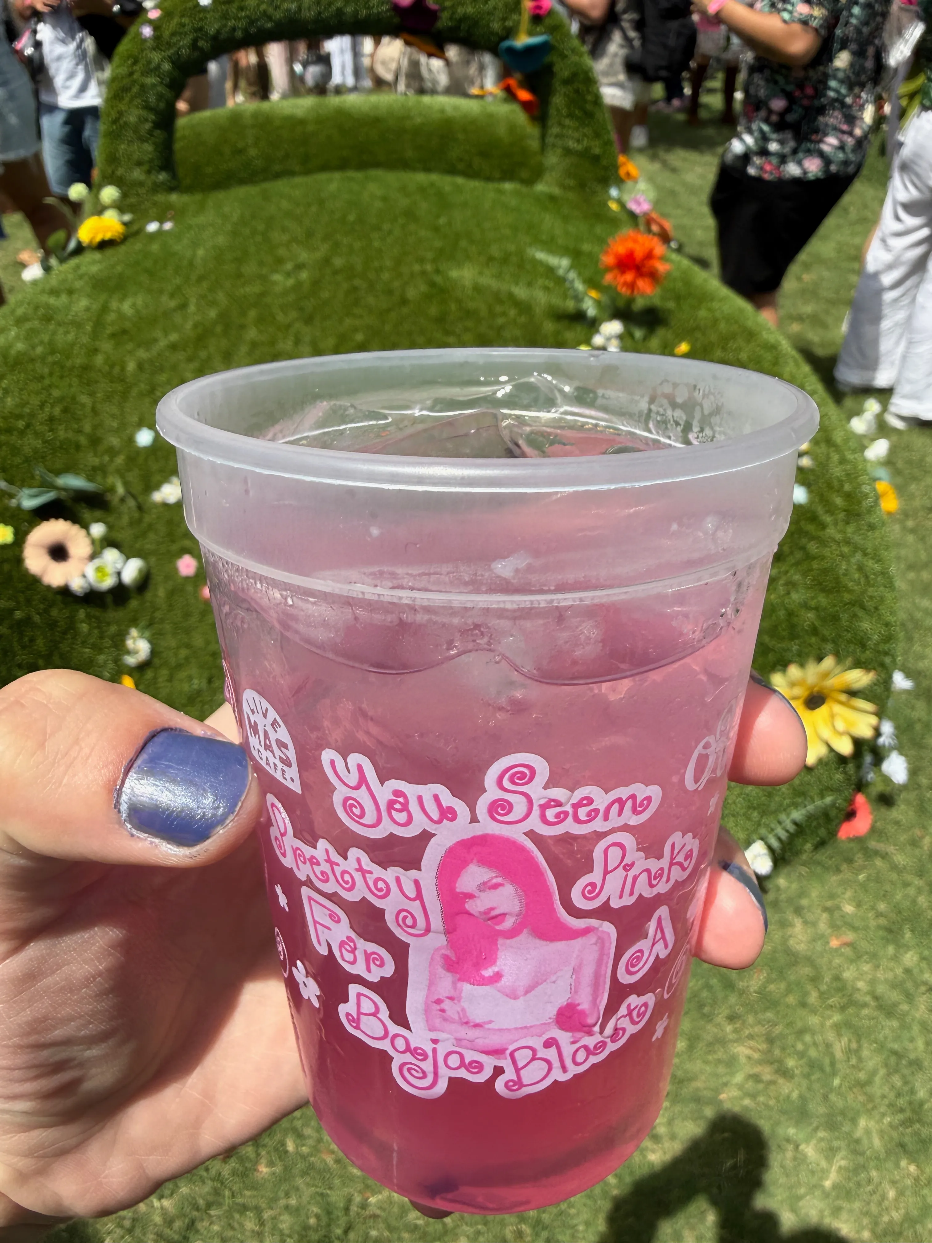 A cup of You Seem Pretty Pink for a Baja Blast at the Daisy Chain Fields