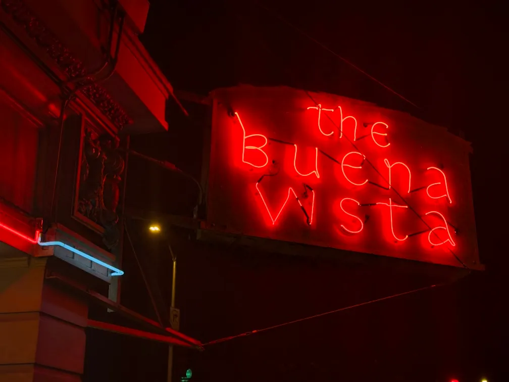 The neon sign on the Buena Vista Cafe