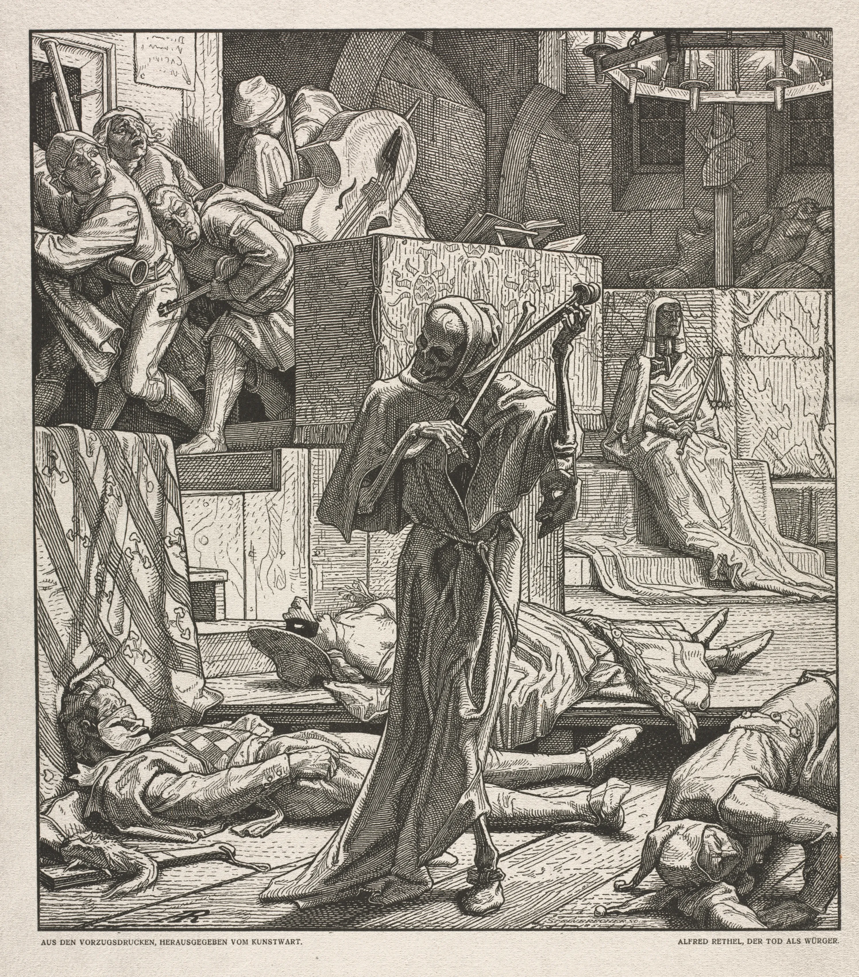 ”Dance of Death: Death the Strangler”, Alfred Rethel, 1850