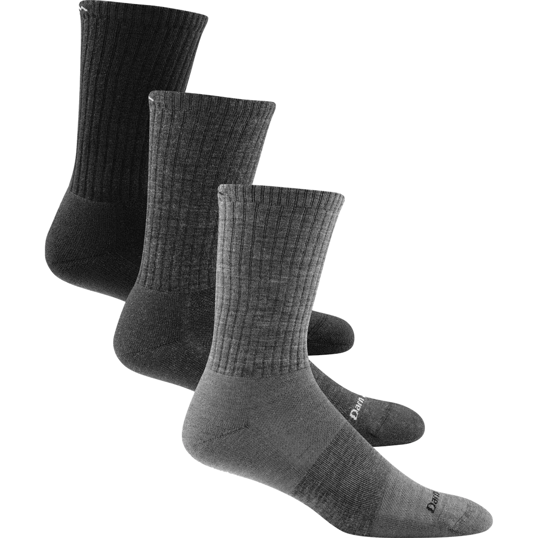 A set of three socks made by Darn Tough