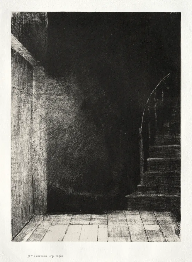 The Haunted House: We Both Saw a Large Pale Light, Odilon Redon, 1896