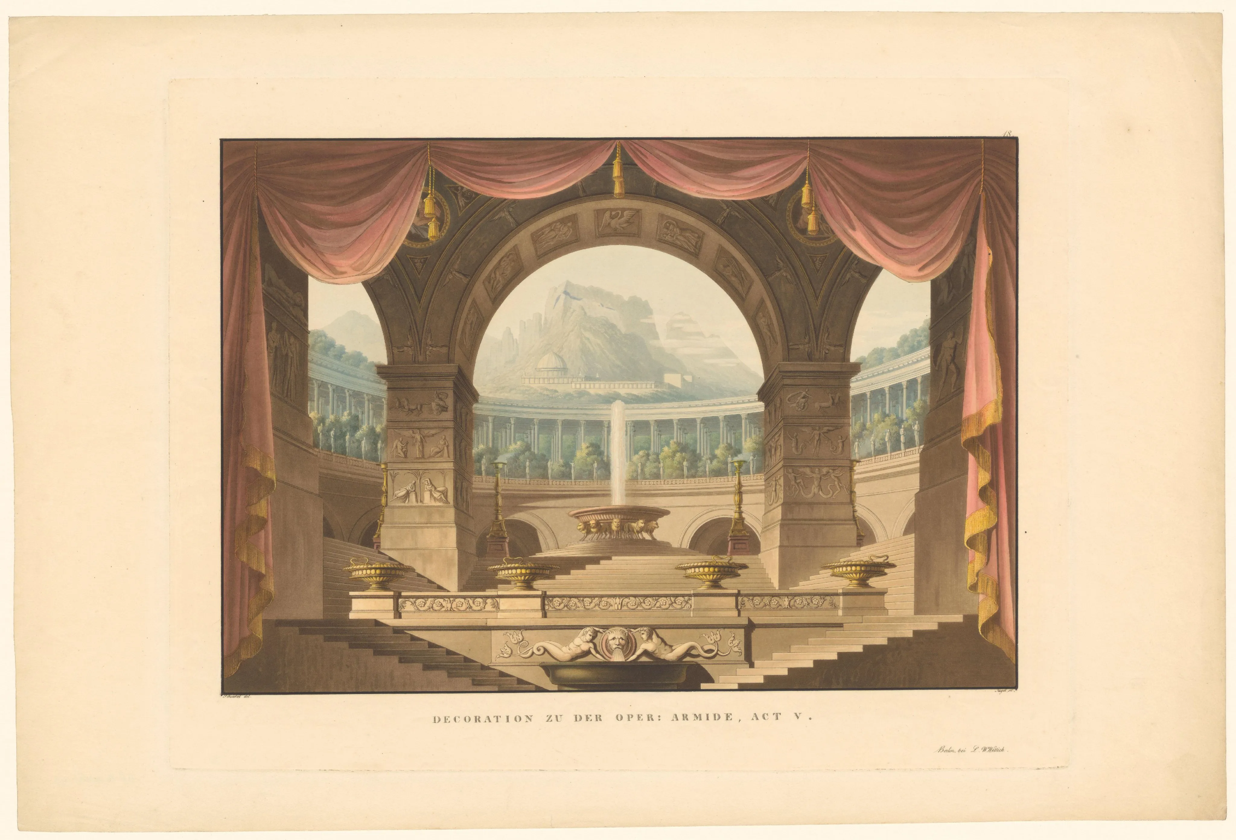 Stage design for the opera &#x27;Armida&#x27;
