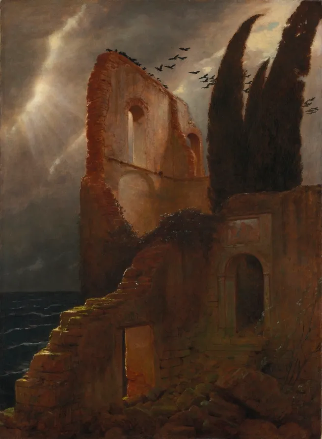 “Ruin by the Sea”, Arnold Böcklin, 1881