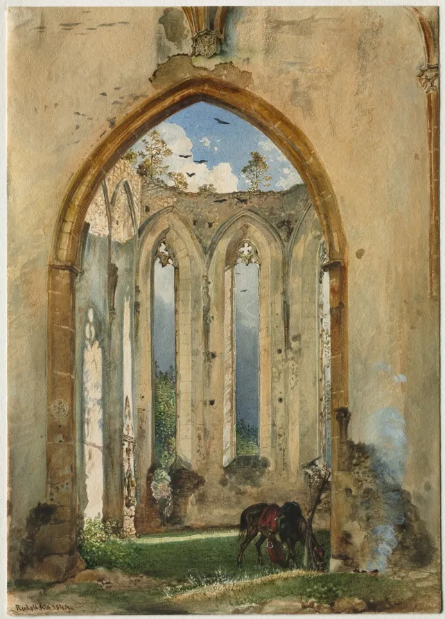 “Ruin of a Church”, Rudolf von Al t, 1849