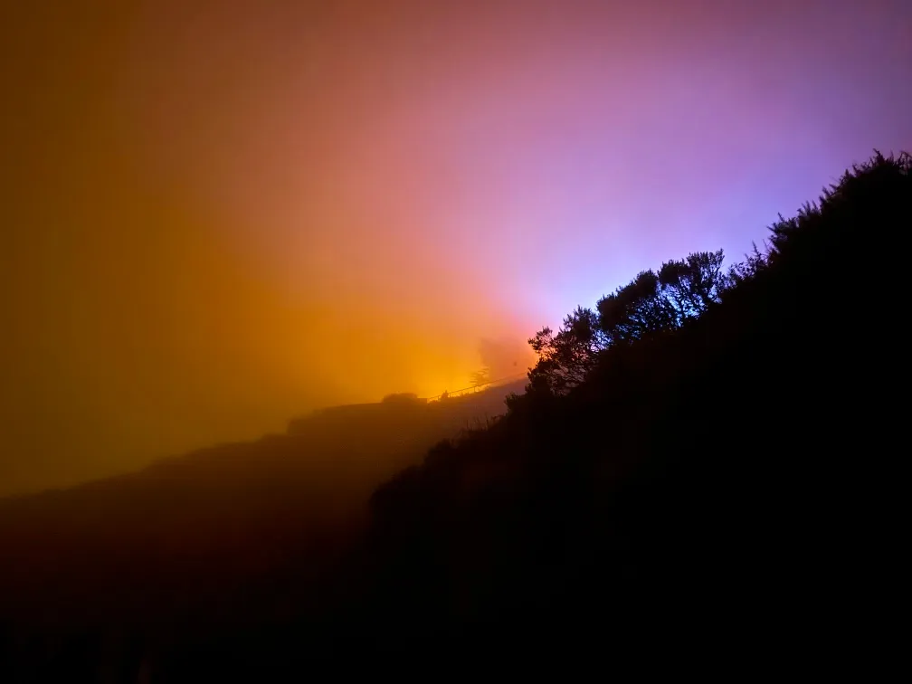 A view of lights at Twin Peaks on the night of July 4, 2026