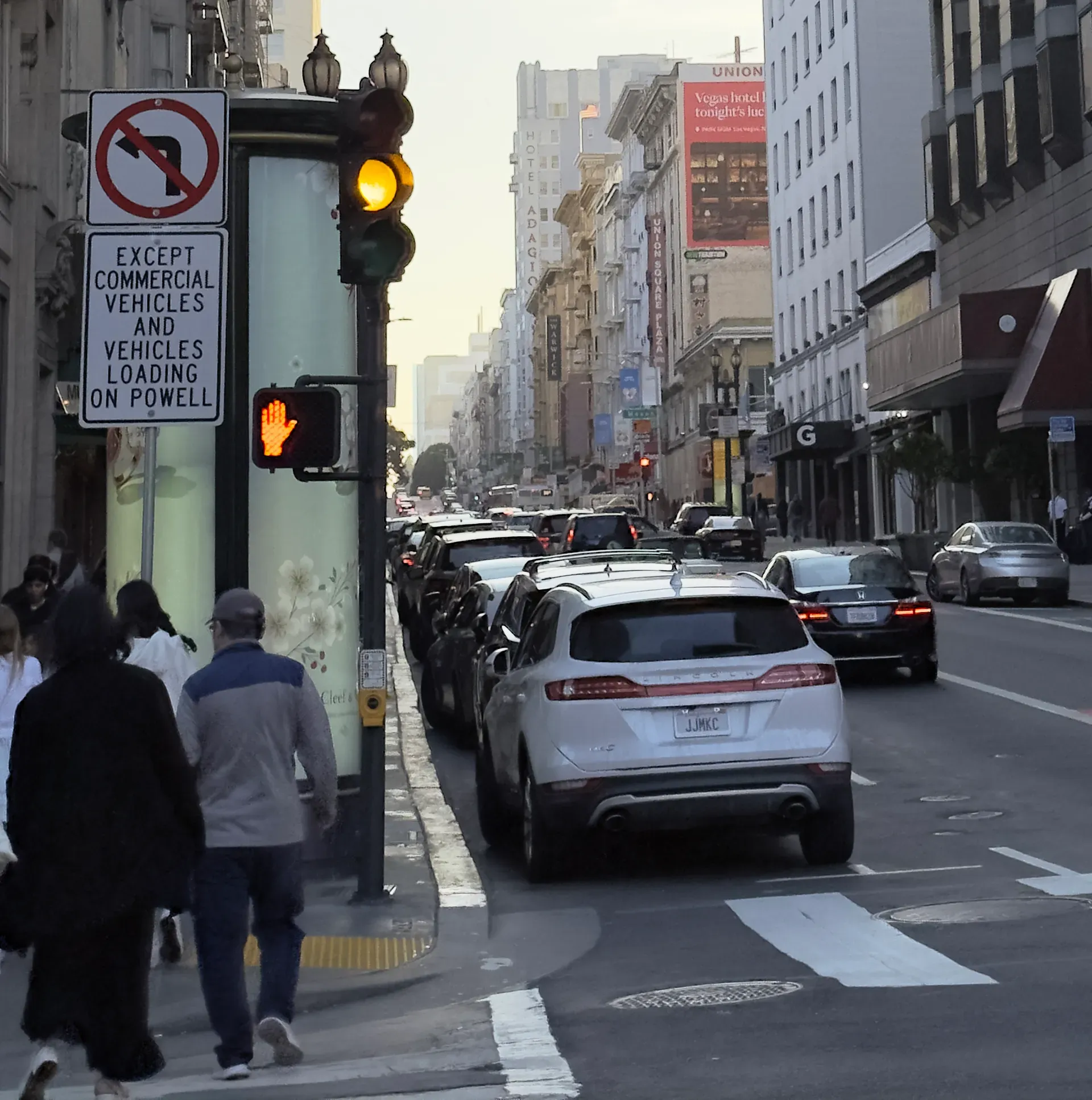 A view down a street near Union Square