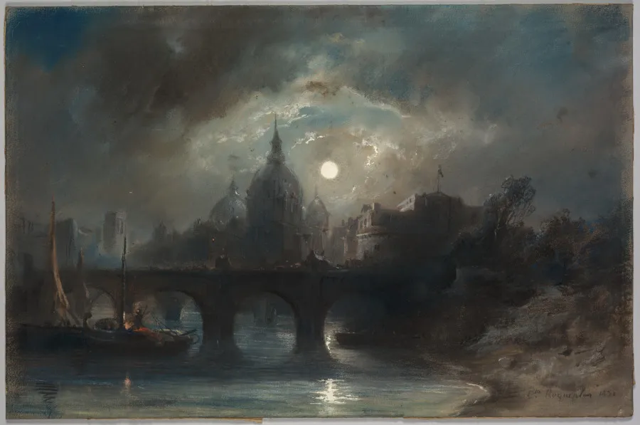 View of a City at Night, Camille Roqueplan, 1831